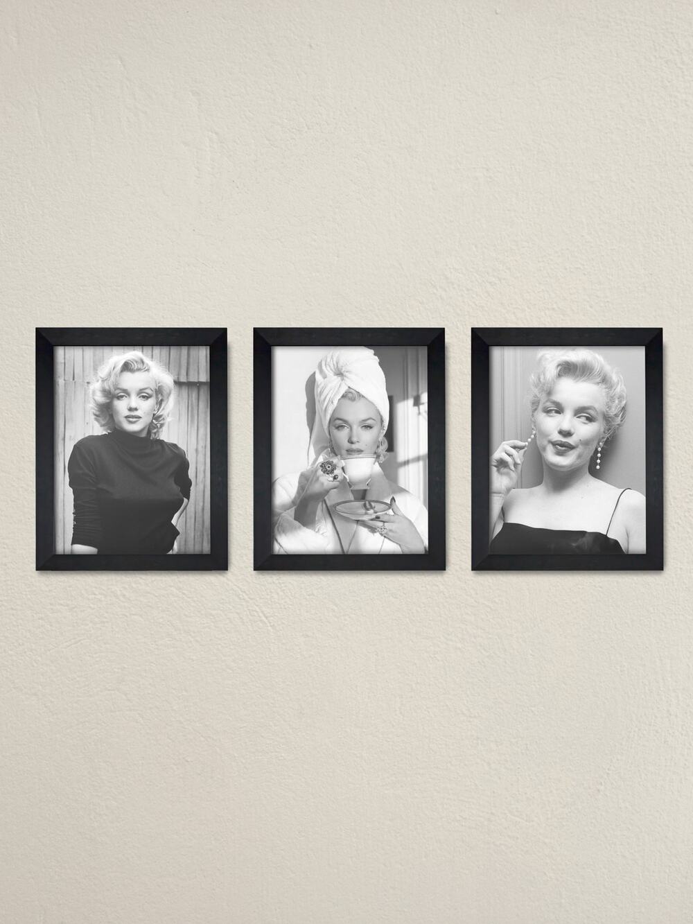 Set of 3 Framed Marilyn Monroe Wall Art Prints